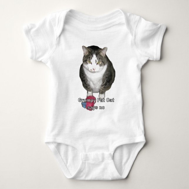 Grumpy feta kattnågot att säga inte tee shirt (Framsida)
