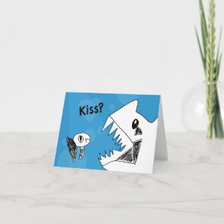 Grumpy Fish behöver ett Kiss Notecard Kort
