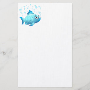Grumpy Fish Tecknad Brevpapper