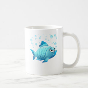 Grumpy fisktecknad kaffemugg