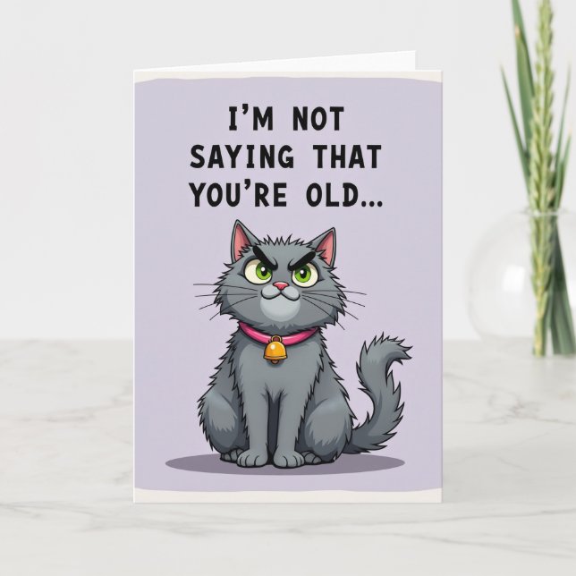 Grumpy Födelsedags Katt Kort (Framsida)