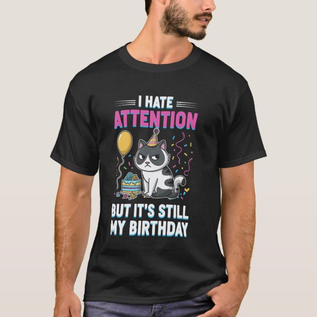 Grumpy födelsedagskatt med text t shirt (Framsida)