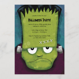 Grumpy Frankenstein halloween festinbjudan Inbjudningar