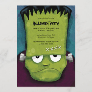 Grumpy Frankenstein halloween festinbjudan Inbjudningar