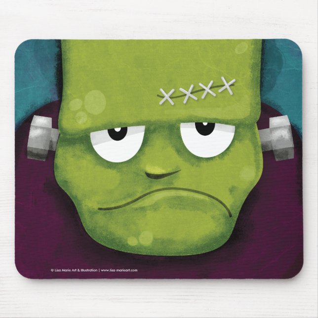 Grumpy Frankenstein Halloween Mousepads Musmatta (Framsidan)