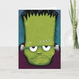 Grumpy Frankenstein happy halloweenkort Kort
