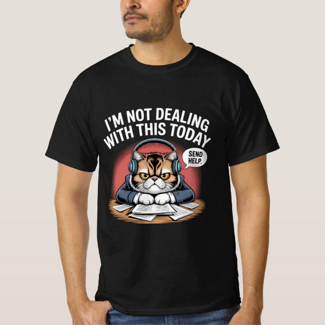 "Grumpy Frenchie: För Fransk till Smile Tee" T Shirt (Framsida)