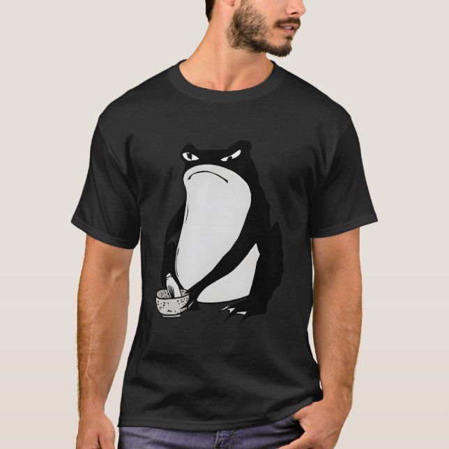 Grumpy Frog Drawing Japanese By Matsumoto Hoji T Shirt (Framsida)