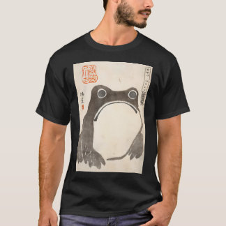 Grumpy Frog Japansk Art-utskrift T Shirt