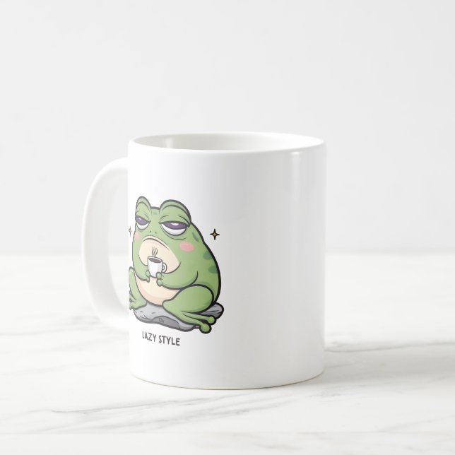 Grumpy Frog med en liten Kopp av kaffe (Framsida vänster)