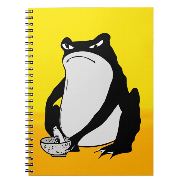 Grumpy Frog teckning japansk konst av Matsumoto Ho Anteckningsbok (Framsidan)