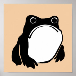 Grumpy Frog teckning japansk konst av Matsumoto Ho Poster