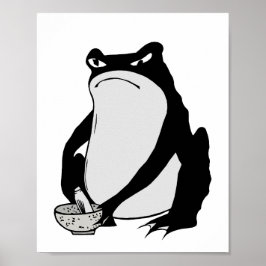 Grumpy Frog teckning japansk konst av Matsumoto Ho Poster
