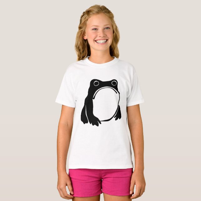 Grumpy Frog teckning japansk konst av Matsumoto Ho T Shirt (Hel framsida)