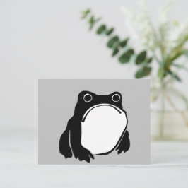 Grumpy Frog teckning japansk konst av Matsumoto Ho Vykort