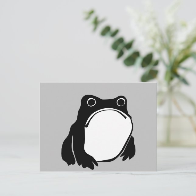Grumpy Frog teckning japansk konst av Matsumoto Ho Vykort (Stående Fram)