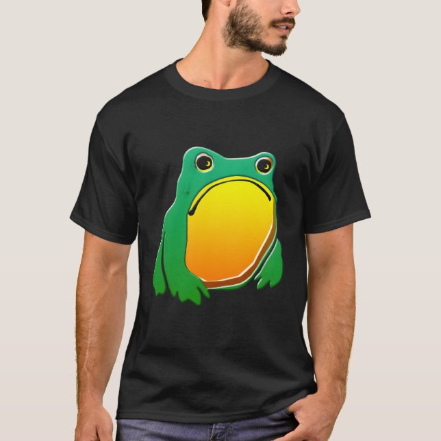 Grumpy Frog Teckning Japanska efter Matsumoto Hoji T Shirt (Framsida)