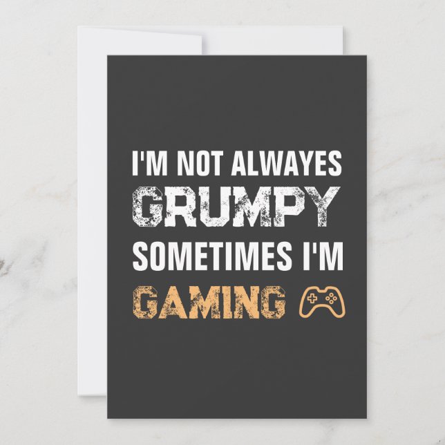 Grumpy Gamer Funny spelcitat Inbjudningar (Framsida)