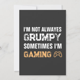 Grumpy Gamer Funny spelcitat Inbjudningar