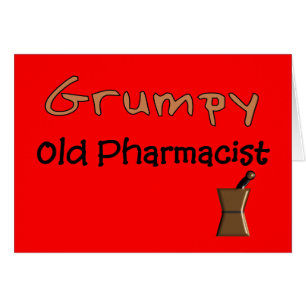 Grumpy gammala PharmacistT-tröja och gåvor Hälsningskort