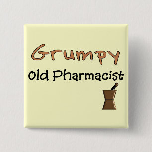 Grumpy gammala PharmacistT-tröja och gåvor Knapp