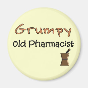 Grumpy gammala PharmacistT-tröja och gåvor Magnet