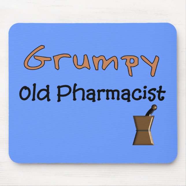 Grumpy gammala PharmacistT-tröja och gåvor Musmatta (Framsidan)