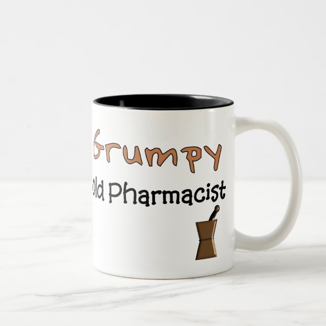 Grumpy gammala PharmacistT-tröja och gåvor Två-Tonad Mugg (Höger)