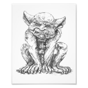 Grumpy Gargoyle Photo Print Fototryck