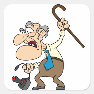 Grumpy Geezer Gamer Sticker Fyrkantigt Klistermärke