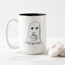 Grumpy Ghost med Coffee Mugg Design