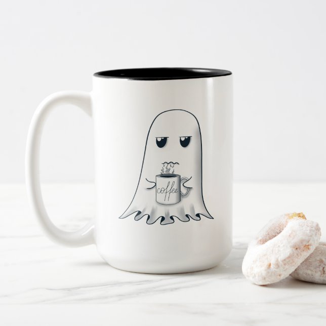 Grumpy Ghost med Coffee Mugg Design (Med munk)