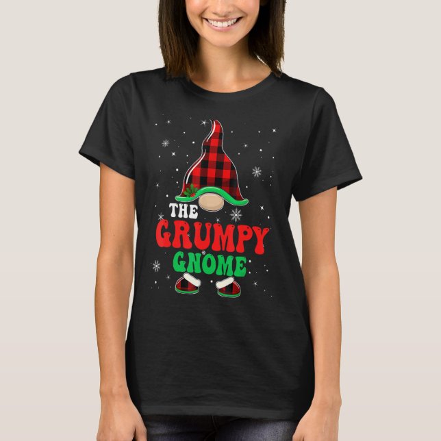 Grumpy Gnome Buffalo Play Matching Family Christm T Shirt (Framsida)