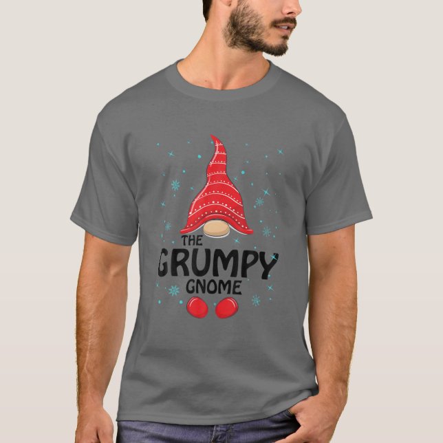 Grumpy Gnome Matching Family Group jul Party T Shirt (Framsida)