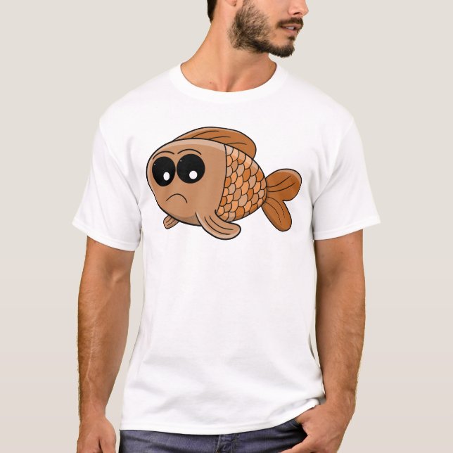 Grumpy Goldfish Cartoon T Shirt (Framsida)