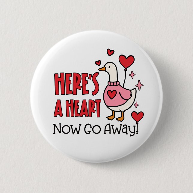 Grumpy Goose Anti-Valentine Heart Knapp (Framsida)