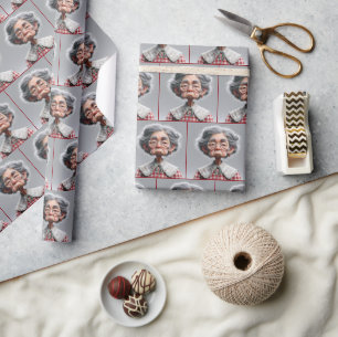 Grumpy Granny med Gingham Dress Presentpapper