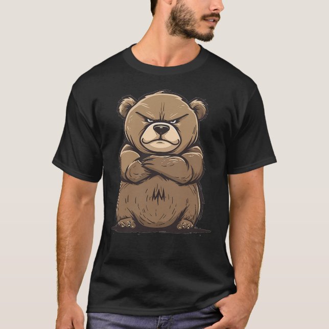 Grumpy Grizzly Bear T Shirt (Framsida)