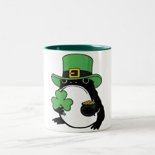 Grumpy Groda Japanska St. Patricks Dag Shamrock Två-Tonad Mugg