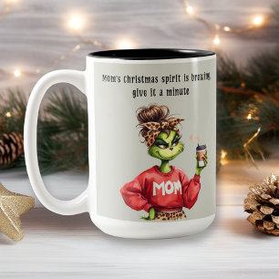 Grumpy Grönt Hårig Mamma Kärlek-kaffe Två-Tonad Mugg
