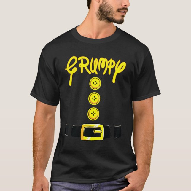 Grumpy Halloween Dwarf Costume Färg Matching T Shirt (Framsida)