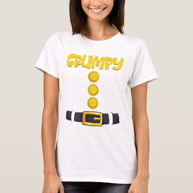 Grumpy Halloween Dwarf Costume Färg Matching T Shirt (Framsida)