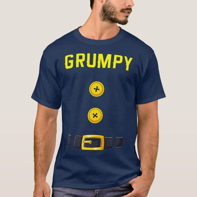 Grumpy Halloween Dwarf Costume Färg Matching T Shirt (Framsida)