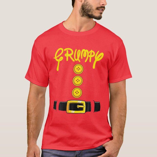 Grumpy Halloween Dwarf Costume Färg Matching T Shirt (Framsida)