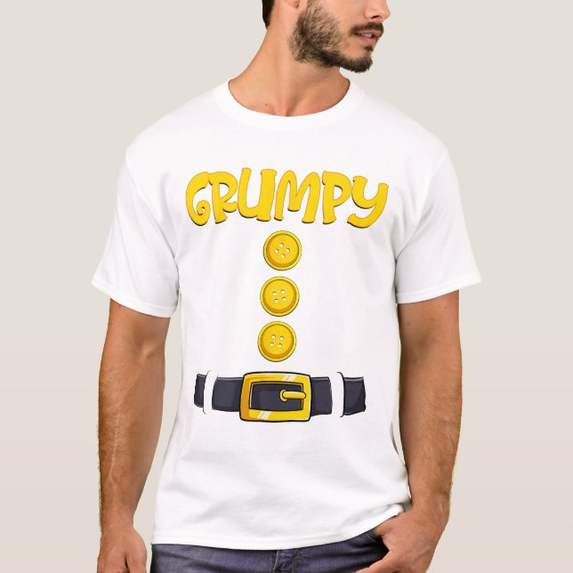 Grumpy Halloween Dwarf Costume Färg Matching T Shirt (Framsida)