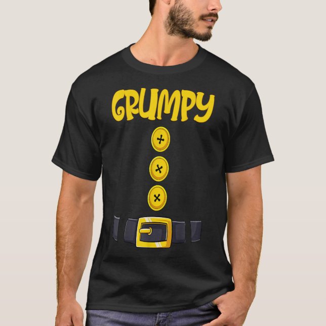 Grumpy Halloween Dwarf Costume Färg Matching T Shirt (Framsida)