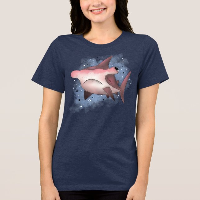 Grumpy Hammerhead Shark T Shirt (Framsida)
