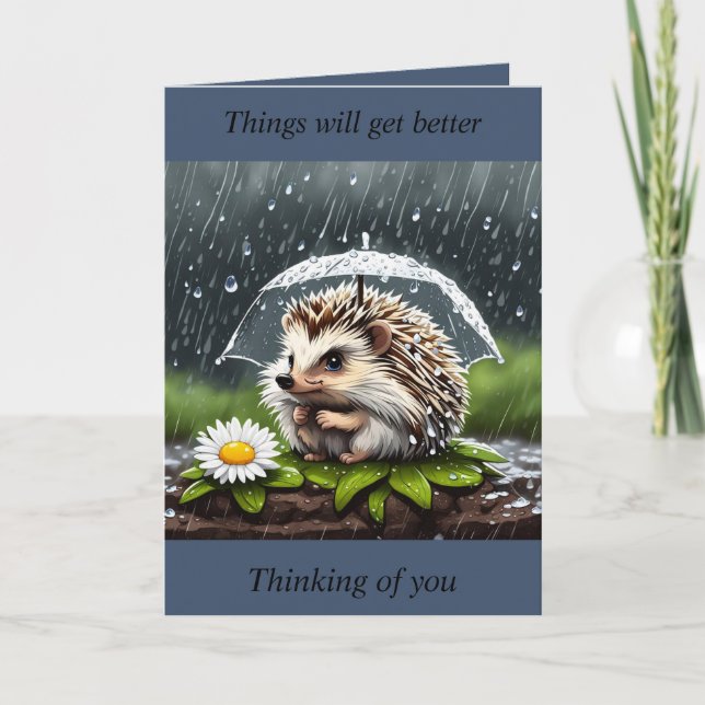 Grumpy Hedgehog - Tankar på ditt kort (Framsida)