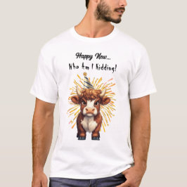 Grumpy Highland Cow nyårsdag T Shirt