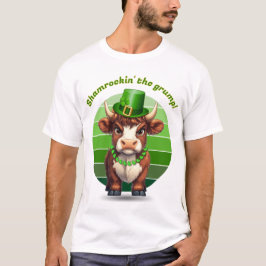 Grumpy Highland Cow St. Patrick's Day T Shirt